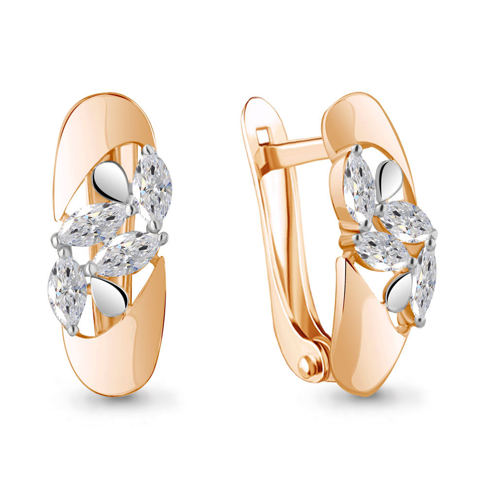 Серьги Аквамарин - Серебро 925, Фианит (арт. 49215.6)