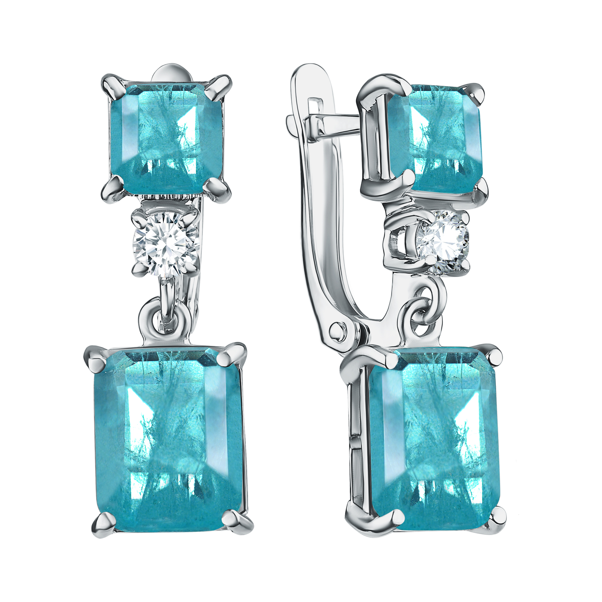 Серьги Talant - Серебро 925, Горный хрусталь, Фианит (арт. 14-72-0П01-15365)