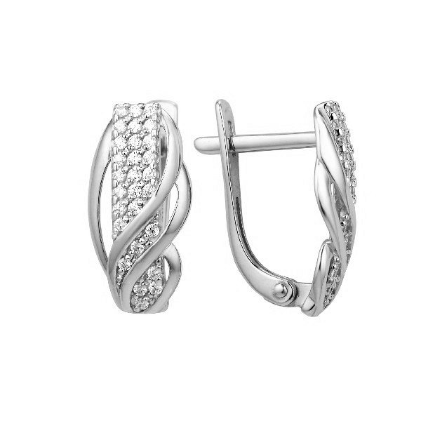 Серьги ЮФ Династия - Золото 585, Фианит (арт. 001852-3101)