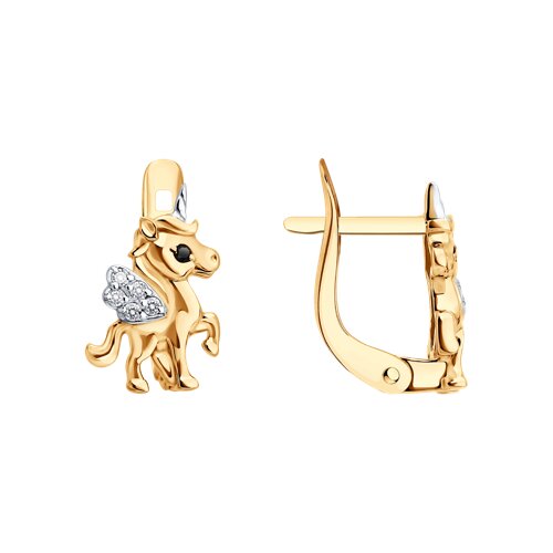 Серьги SOKOLOV - Золото 585, Фианит (арт. 0201037)