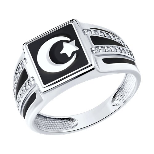 Кольцо SOKOLOV - Серебро 925, Фианит, Эмаль (арт. 94013788)