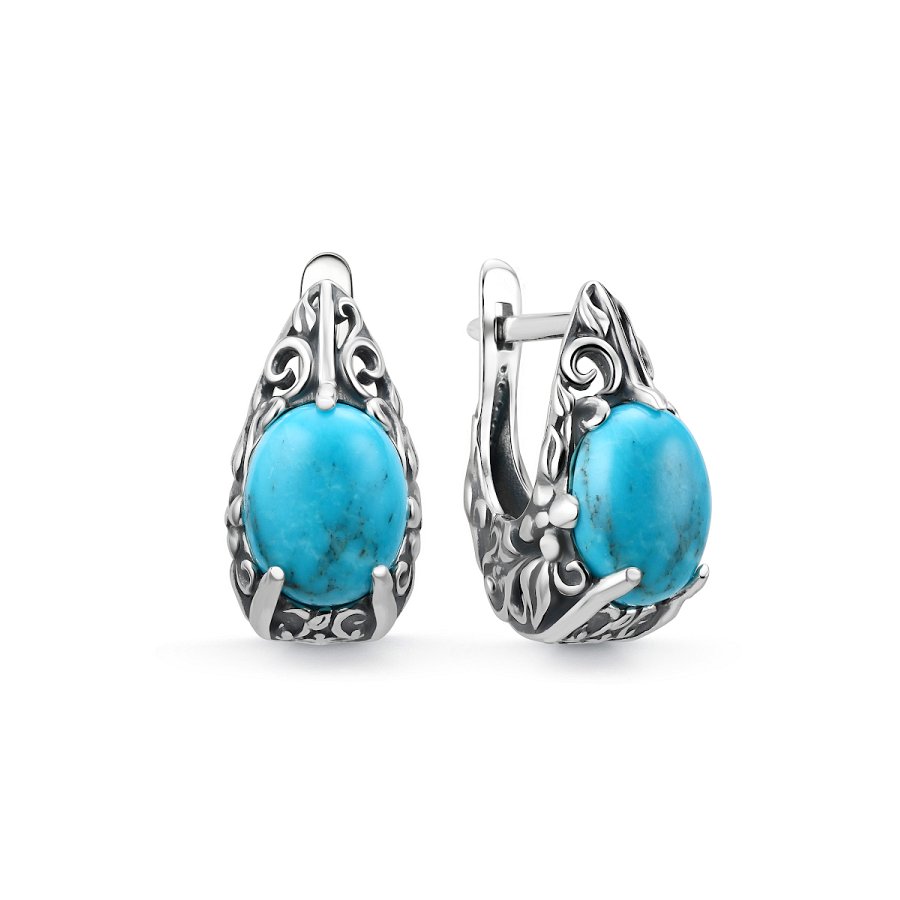Серьги Дар - Серебро 925, Бирюза (арт. С-5225ок438)