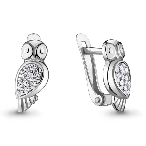 Серьги Аквамарин - Серебро 925, Фианит (арт. 48012А.5)