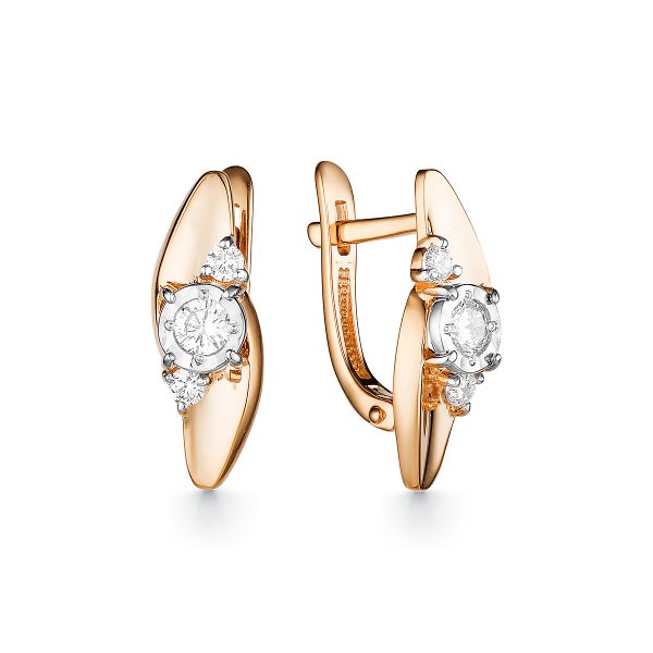 Серьги ЮК Гранат - Золото 585, Фианит (арт. 1.20.11.0831.00-3688)