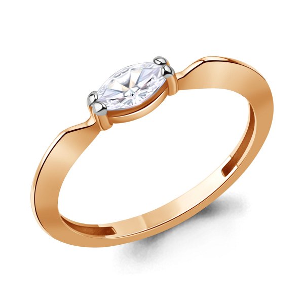 Кольцо Аквамарин - Серебро 925, Фианит (арт. 600275.6)