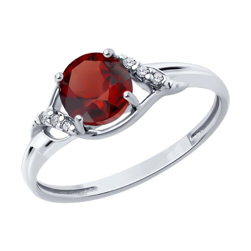 Кольцо Diamant - Серебро 925, Гранат, Фианит (арт. 94-310-00175-2)