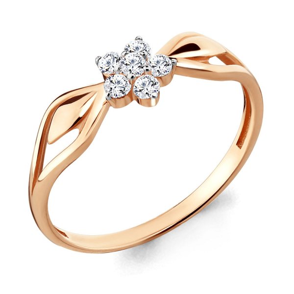 Кольцо Аквамарин - Золото 375, Фианит (арт. 68006А.8)