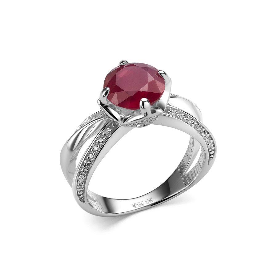 Кольцо Дар - Серебро 925, Рубин, Фианит (арт. К-5162рс111500)