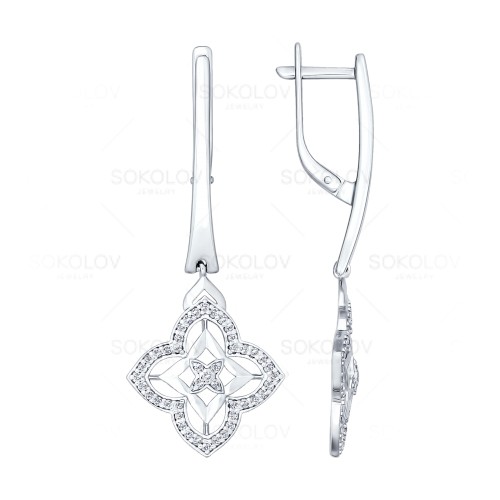 Серьги SOKOLOV - Серебро 925, Фианит (арт. 94022158)