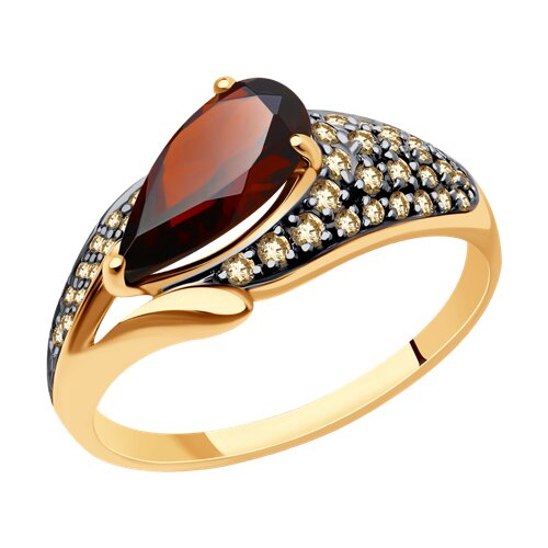 Кольцо Diamant - Золото 585, Гранат, Фианит (арт. 51-310-01556-1)