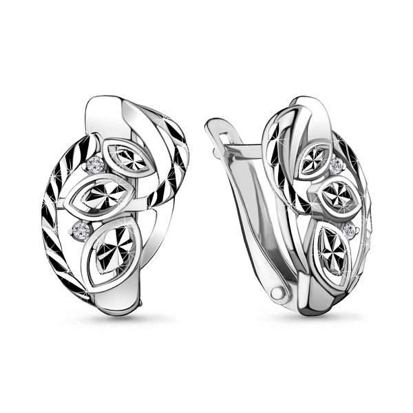 Серьги Аквамарин - Серебро 925, Фианит (арт. 48186А.5)