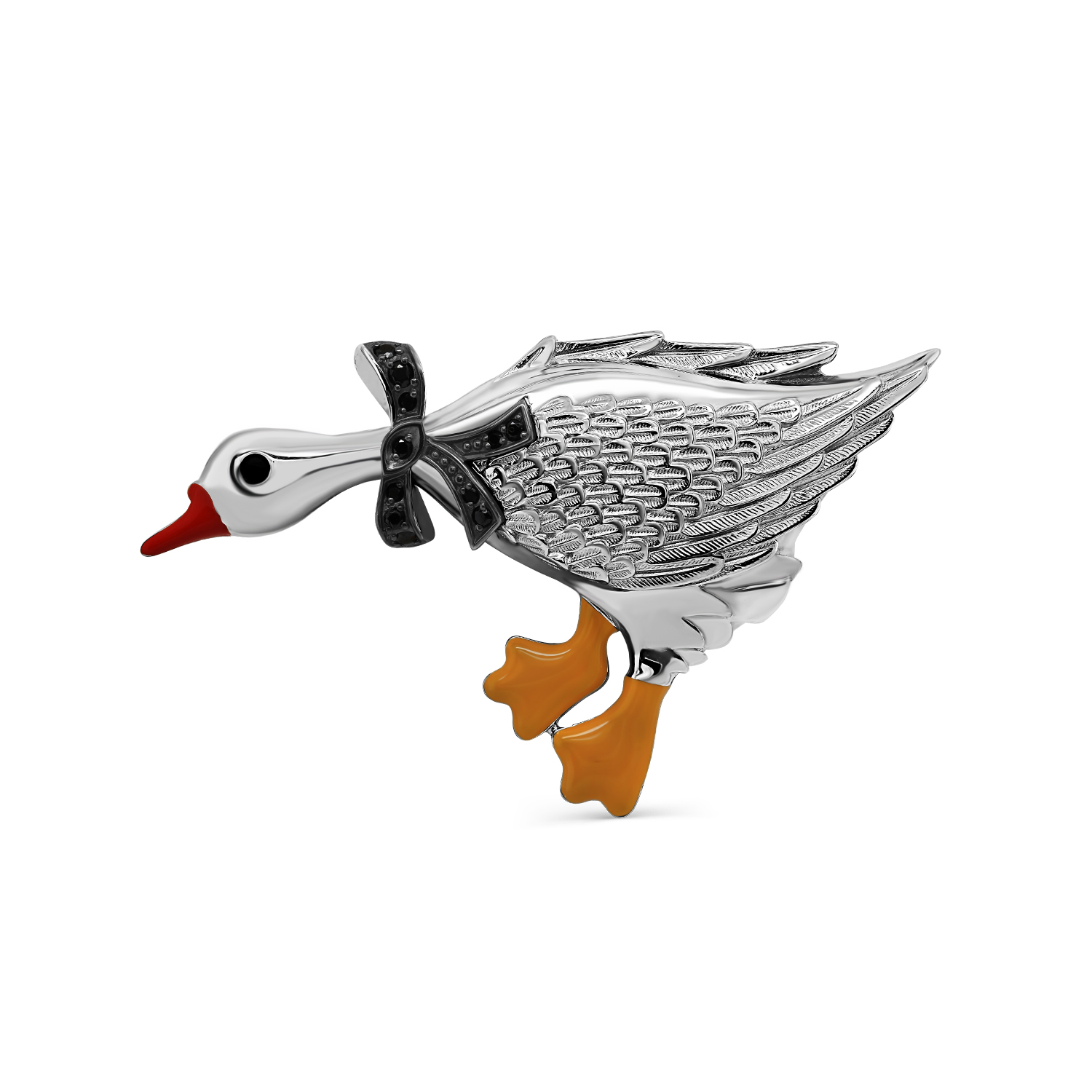 Брошь Кабаровских - Серебро 925, Фианит, Эмаль (арт. 5-101-41001)