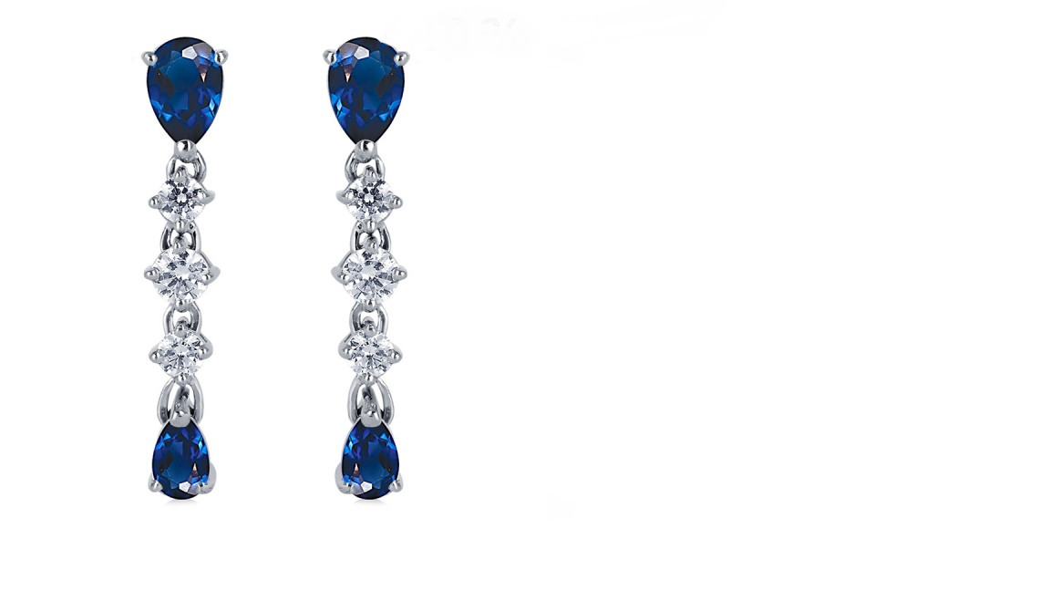 Серьги Platinum Lab. - Платина 950, Сапфир (арт. ПС-061С-01)