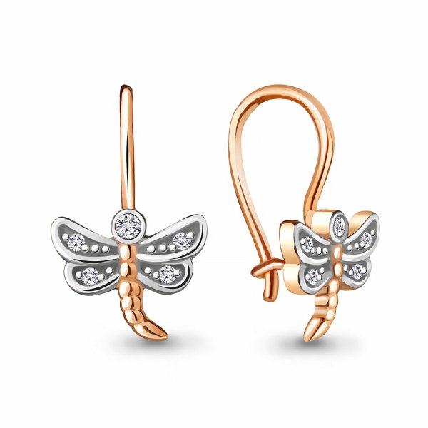 Серьги Аквамарин - Золото 585, Фианит (арт. 45043А.1)