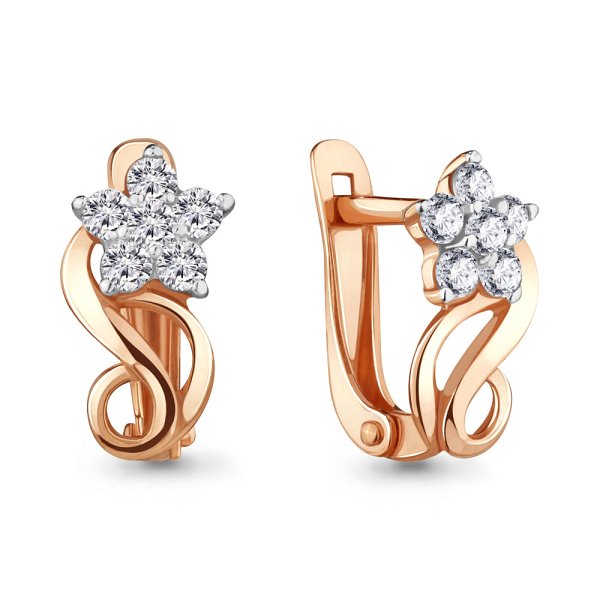 Серьги Аквамарин - Золото 585, Фианит (арт. 45372А.1)