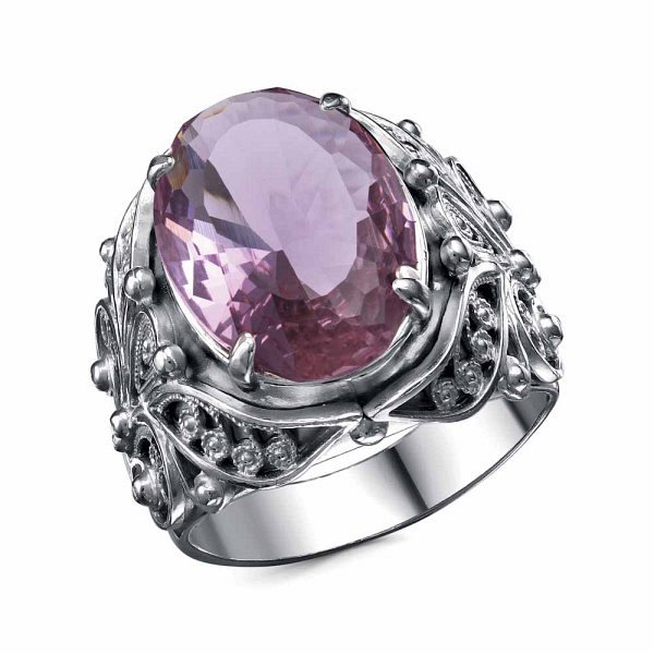 Кольцо Красная пресня - Серебро 925, Стекло (арт. 23615426-19)