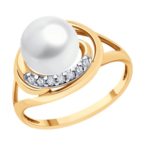 Кольцо Diamant - Серебро 925, Жемчуг культивированный, Фианит (арт. 93-310-01927-1)