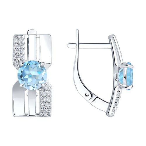 Серьги Diamant - Серебро 925, Топаз, Фианит (арт. 94-320-00794-1)