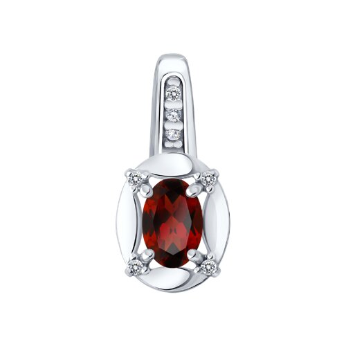Подвеска SOKOLOV - Серебро 925, Гранат, Фианит (арт. 92030858)