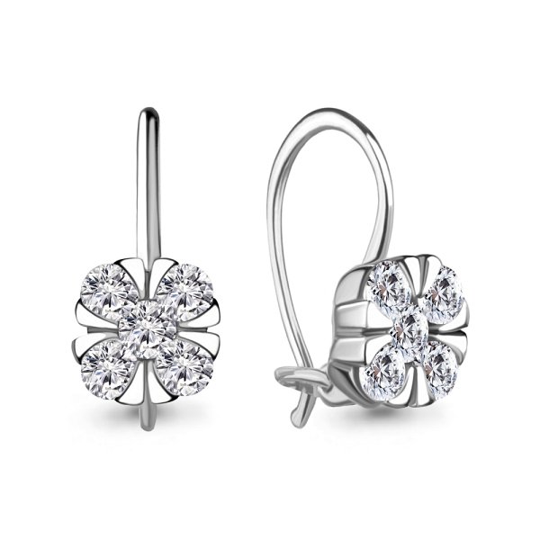 Серьги Аквамарин - Серебро 925, Фианит (арт. 48649А.5)