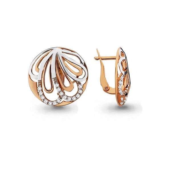 Серьги Аквамарин - Золото 585, Фианит (арт. 45639А.1)