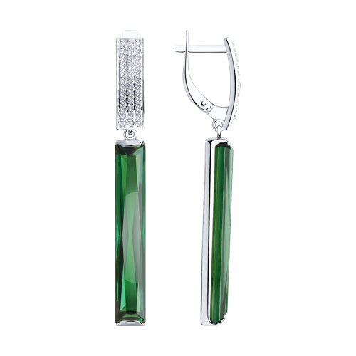 Серьги SOKOLOV - Золото 585, Синтетический кварц , Фианит (арт. 727767-3)