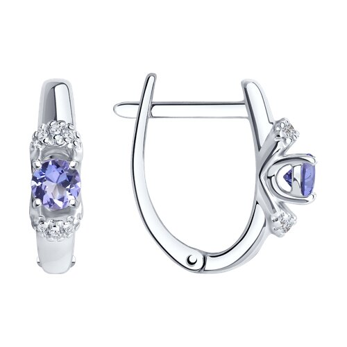 Серьги SOKOLOV - Серебро 925, Танзанит, Фианит (арт. 92025271)