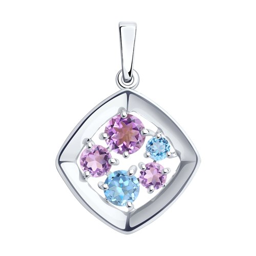 Подвеска Diamant - Серебро 925, Аметист, Топаз (арт. 94-330-00989-1)