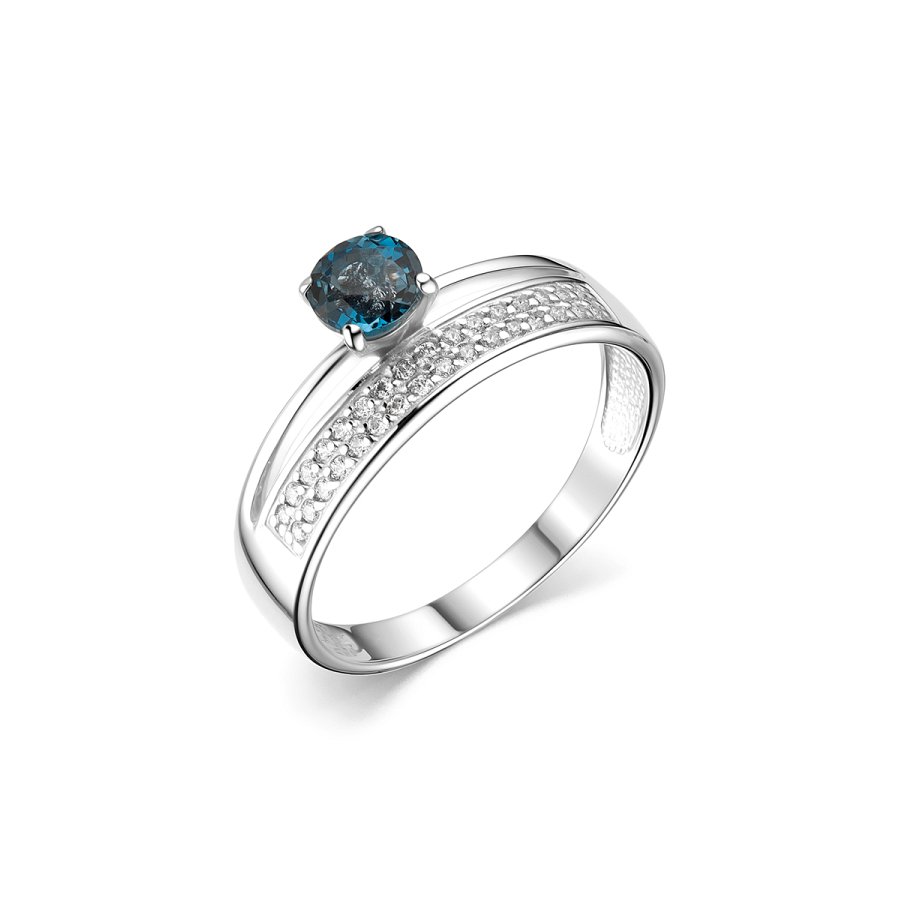 Кольцо Дар - Серебро 925, Топаз лондон, Фианит (арт. К-3495рс41100)