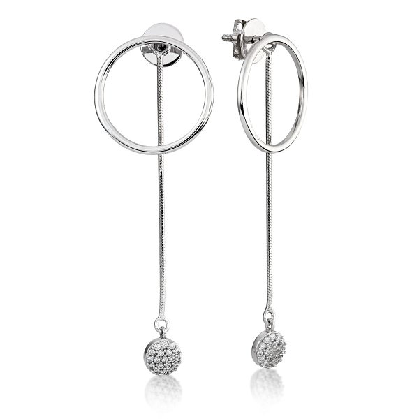 Серьги Галатея - Серебро 925, Фианит (арт. 3417.1)