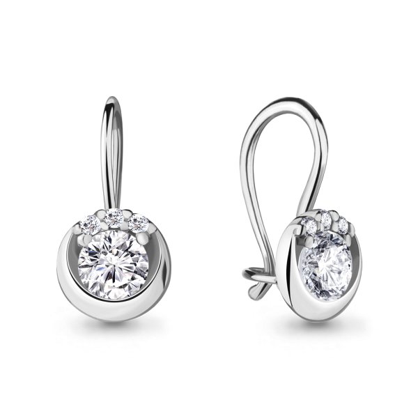 Серьги Аквамарин - Серебро 925, Фианит (арт. 42678А.5)