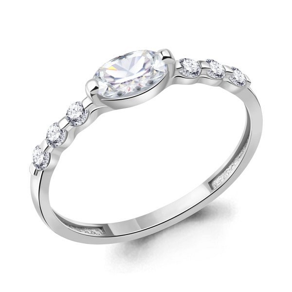 Кольцо Аквамарин - Серебро 925, Фианит (арт. 600066А.5)