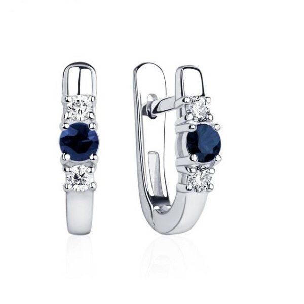 Серьги Platinum Lab. - Платина 950 (арт. ПС-042СБр-01)