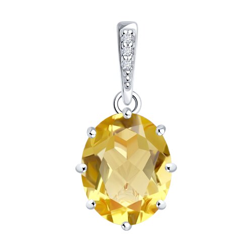Подвеска Diamant - Серебро 925, Фианит, Цитрин (арт. 94-330-02054-5)