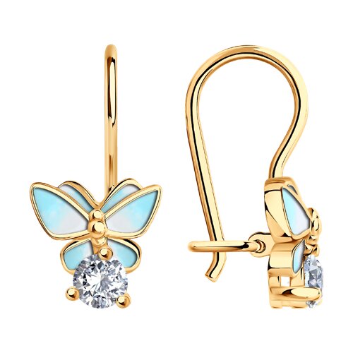 Серьги SOKOLOV - Серебро 925, Фианит, Эмаль (арт. 93020393)