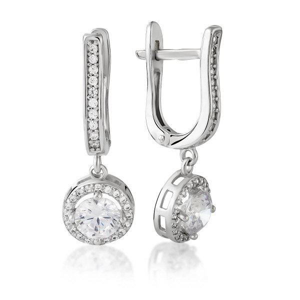 Серьги Галатея - Серебро 925, Фианит (арт. 3448.1)