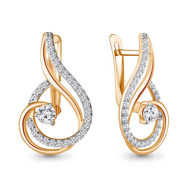 Серьги Аквамарин - Серебро 925, Фианит (арт. 400148А.6)