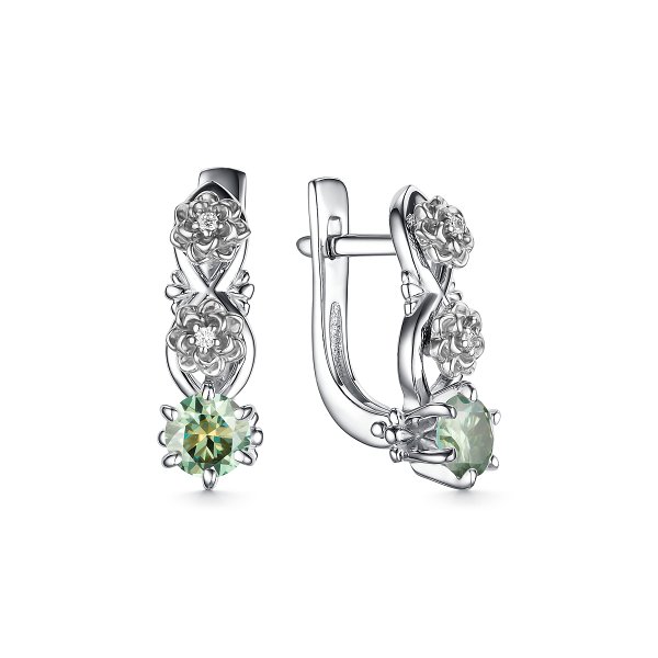 Серьги Дар - Серебро 925, Синтетический муассанит, Фианит (арт. С-3962рс1613900)