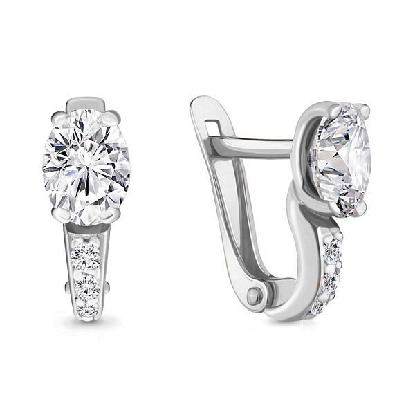 Серьги Аквамарин - Серебро 925, Фианит (арт. 433971А.5)