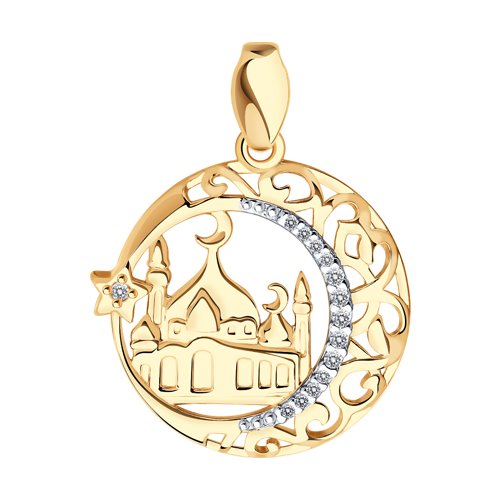 Подвеска SOKOLOV - Золото 375, Фианит (арт. 034443-4)