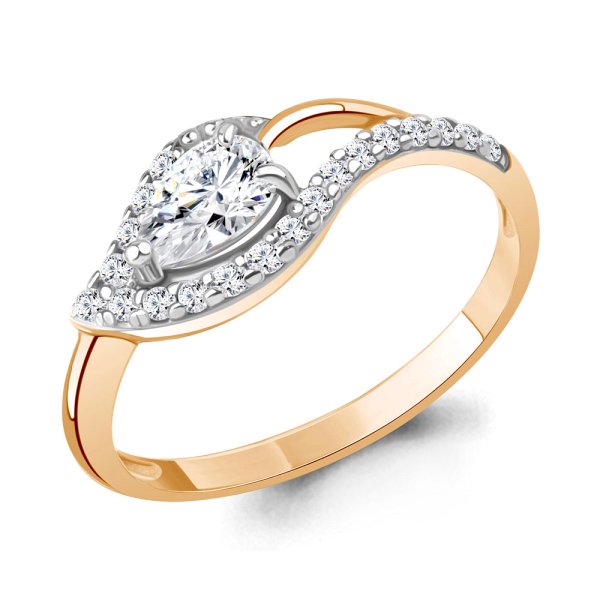 Кольцо Аквамарин - Серебро 925, Фианит (арт. 600210А.6)