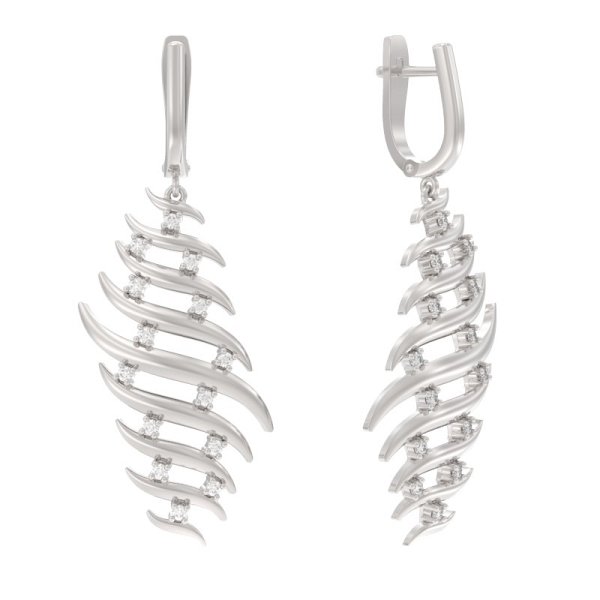 Серьги ООО "ЮК "Арина" - Серебро 925, Фианит (арт. 1045472-01110)