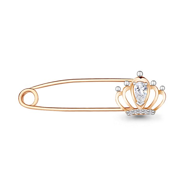 Булавка Аквамарин - Серебро 925, Фианит (арт. 72689А.6)