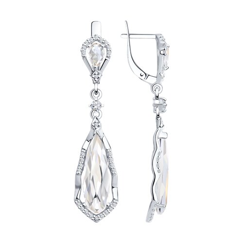 Серьги SOKOLOV - Серебро 925, Горный хрусталь, Фианит (арт. 92021520)