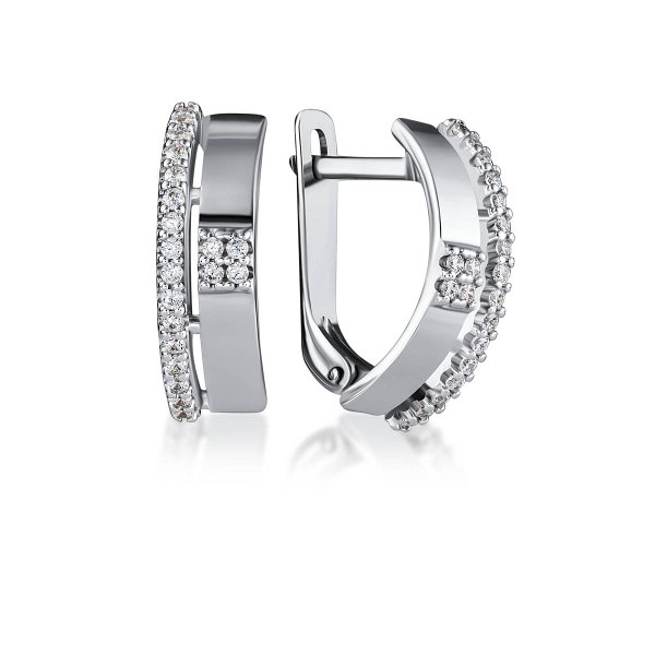 Серьги Галатея - Серебро 925, Фианит (арт. 3504.1)