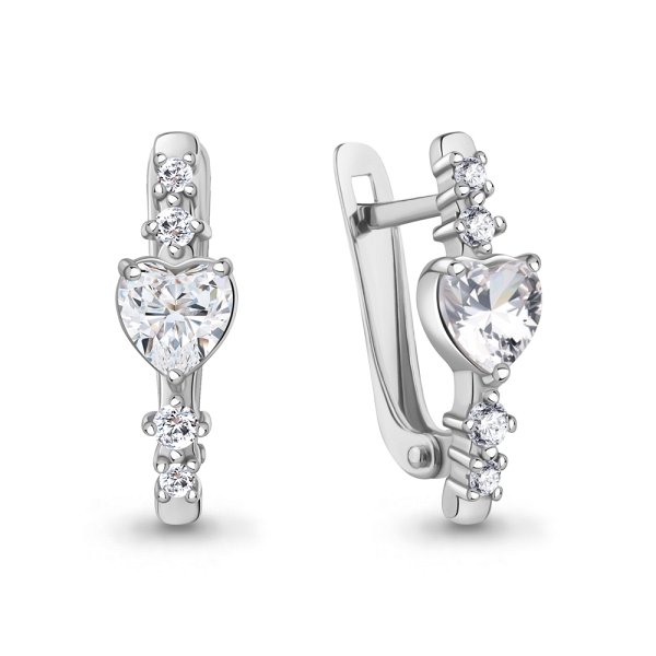 Серьги Аквамарин - Серебро 925, Фианит (арт. 400635А.5)