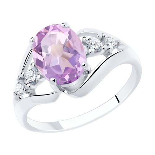 Кольцо SOKOLOV - Серебро 925, Аметист, Фианит (арт. 92011936)