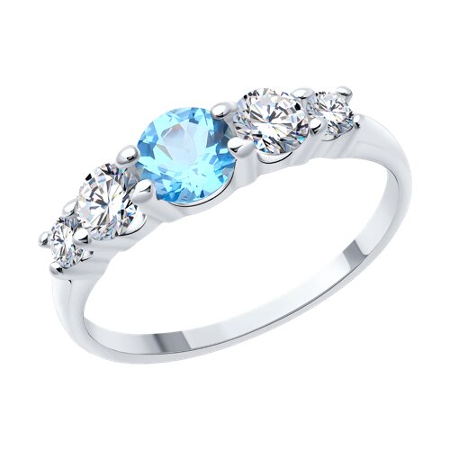 Кольцо SOKOLOV - Серебро 925, Топаз, Фианит (арт. 92014392)