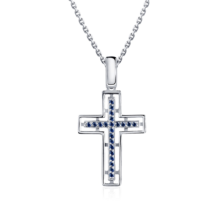 Подвеска Platinum Lab. - Платина 950, Сапфир (арт. ПП-043С-01)