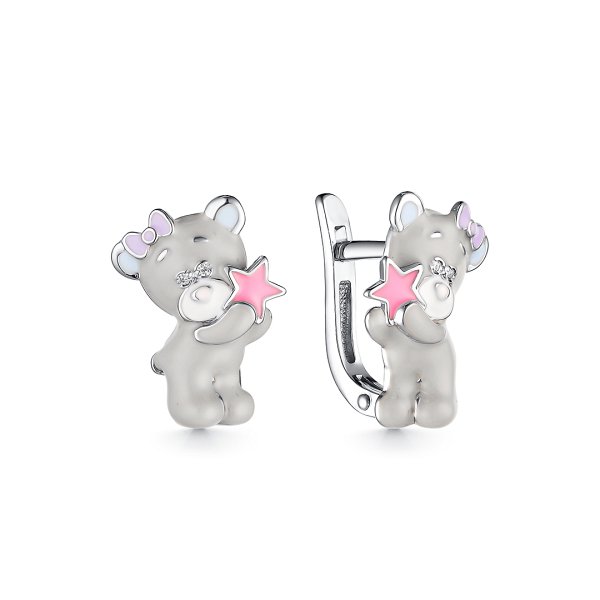 Серьги Мириада - Серебро 925, Фианит, Эмаль (арт. 902022338)